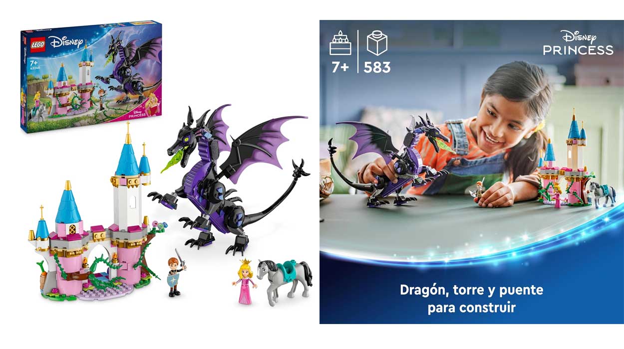 Chollo LEGO Princesas Disney Maléfica en Forma de Dragón por sólo 43,05€ con envío gratis (-38%)