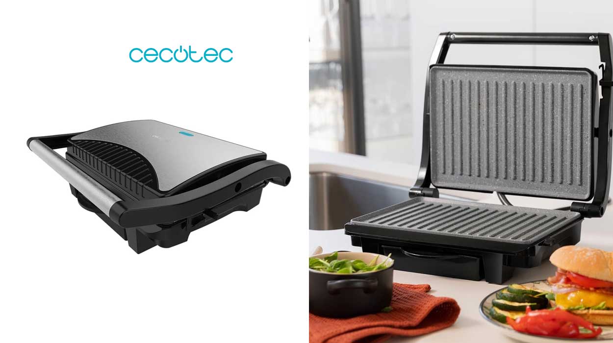 Chollo Parrilla eléctrica Cecotec Rock’nGrill Dark 1000 por sólo 24,71€ (-38%) ¡Top ventas!