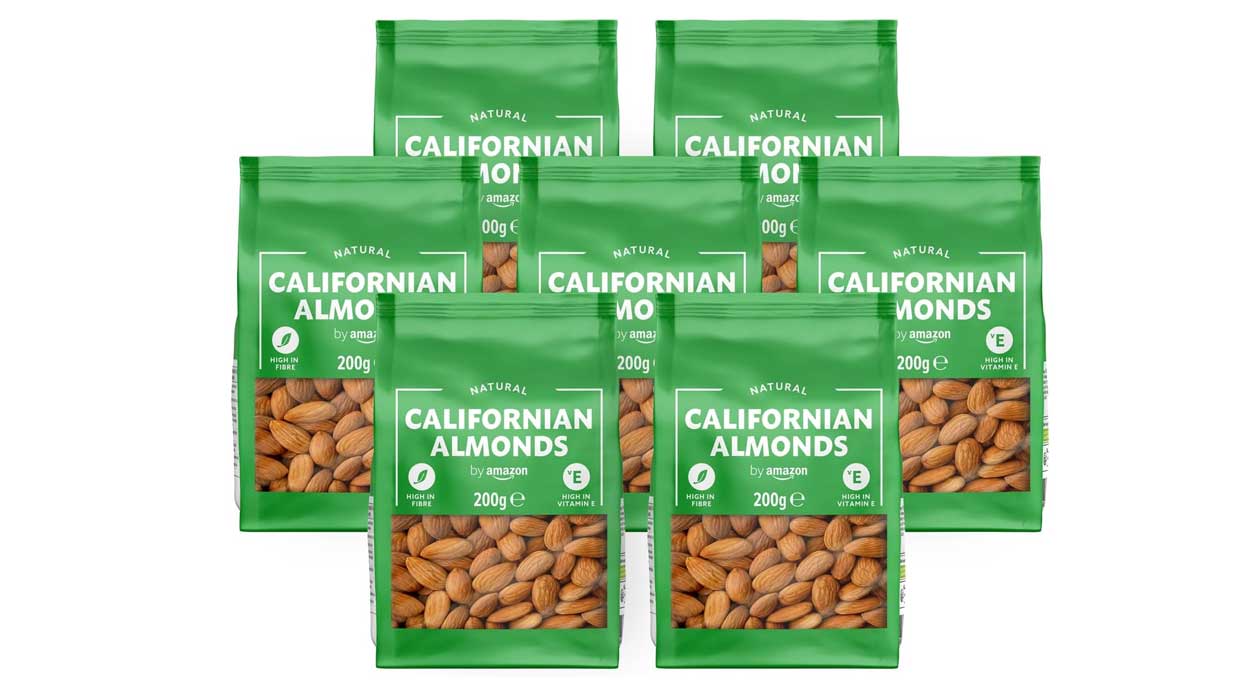 Chollo Pack de 7 paquetes de almendras de California by Amazon por sólo 14,13€ (-15%)