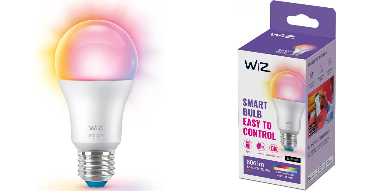 Chollo Bombilla inteligente WiZ Colors de 806 lúmenes por sólo 7,79€ con cupón descuento (39% de descuento)