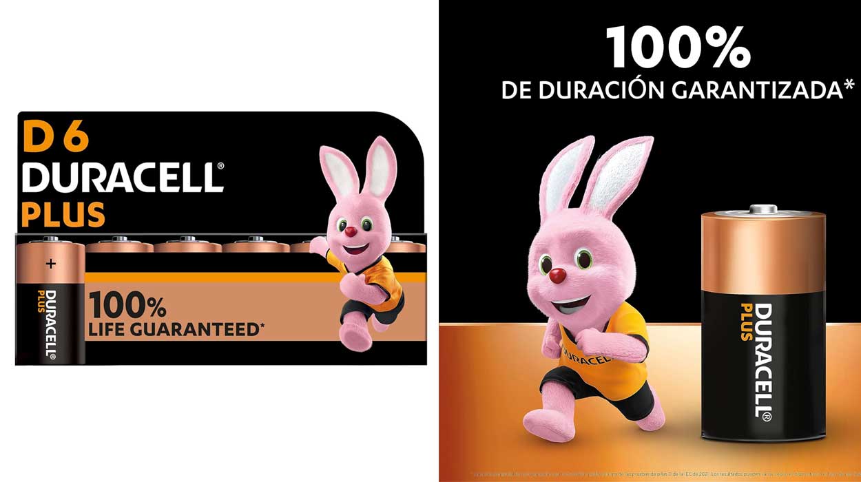 Chollo Pack x6 Pilas Duracell Plus D por sólo 12,15€ (-19%)