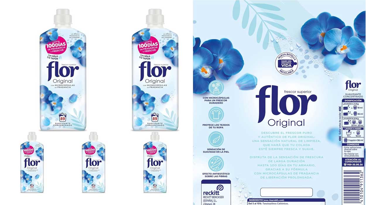 Chollo Pack x5 Suavizante Flor Original de 89 lavados por sólo 16,25€ (-18%) ¡3,25€ cada uno!