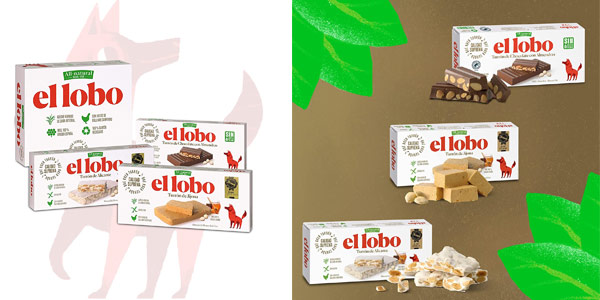 Chollazo Pack Turrón El Lobo de Alicante 100% BIO All Natural por sólo 9,66€ (39% de descuento) ¡Sólo 3,22€ cada uno!