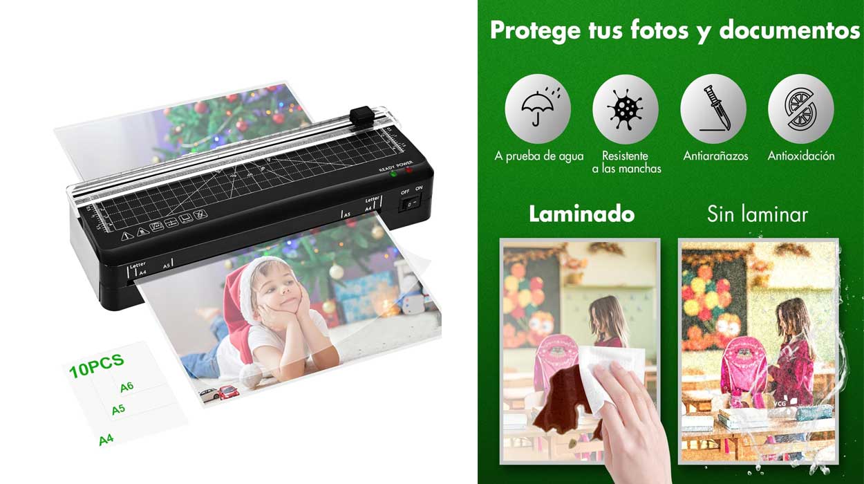 Protege tus documentos y fotos con esta máquina plastificadora A4 rebajada en Amazon