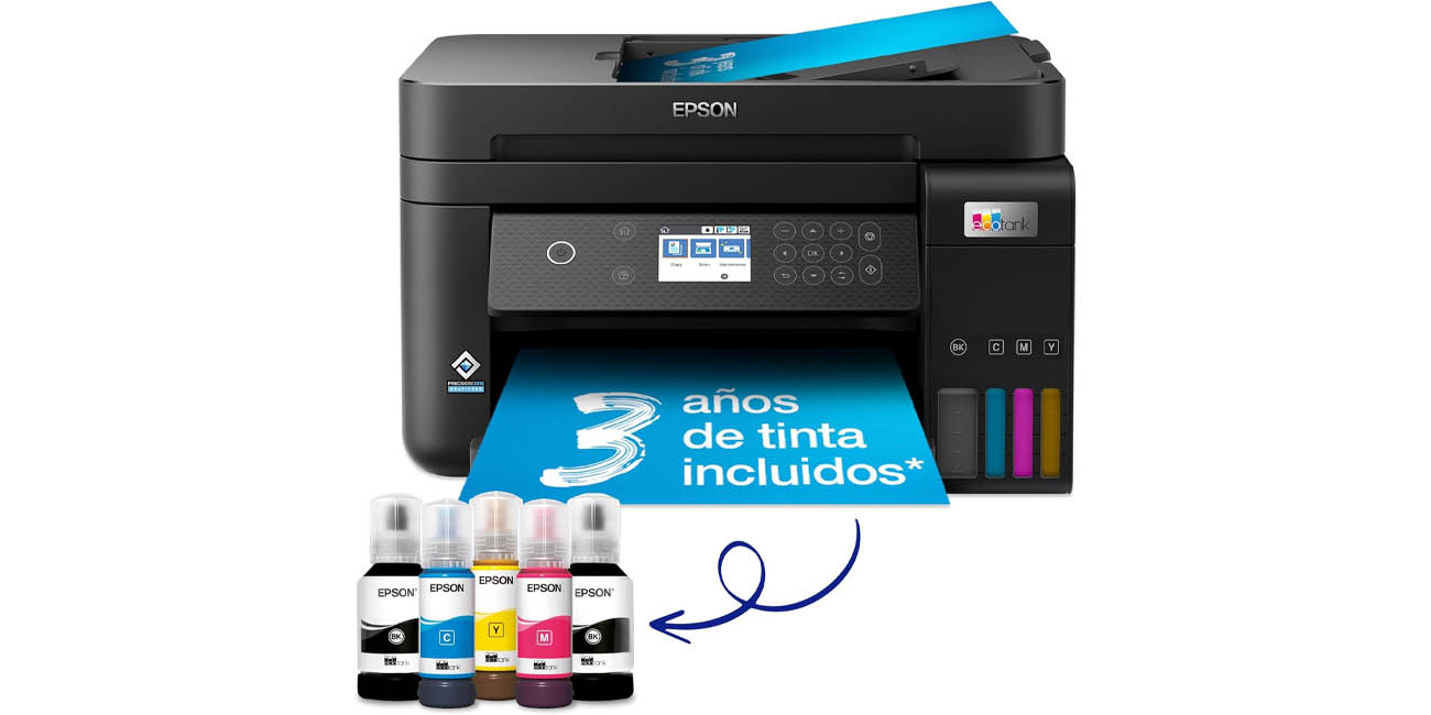 Chollo Impresora multifunción Epson EcoTank ET-3850 por sólo 267,82€ con envío gratis (39% de descuento)