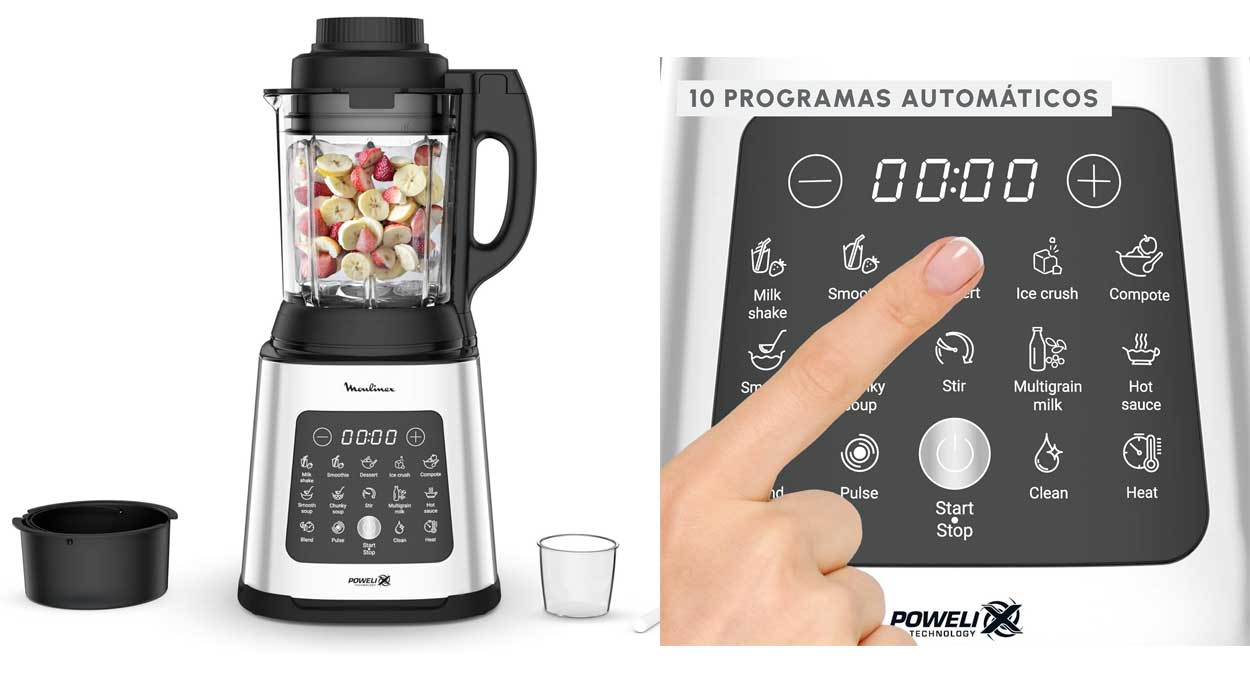 Chollo Batidora de vaso Moulinex PerfectMix Cook por sólo 139,99€ con envío gratis (-30%)