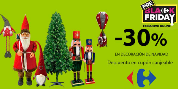 30% de descuento en decoración de Navidad Carrefour en cupón canjeable