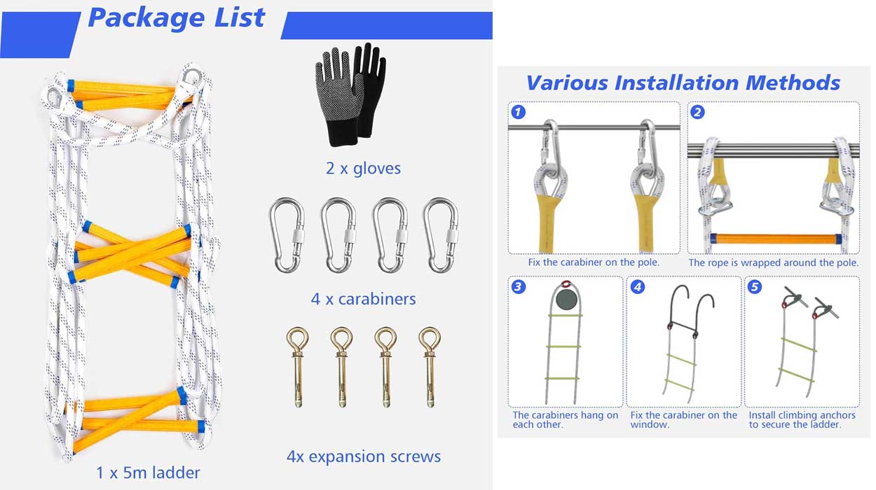 Prepárate ante cualquier emergencia y hazte ya con esta escalera de cuerda de escape que puede serte muy útil en diversas ocasiones
