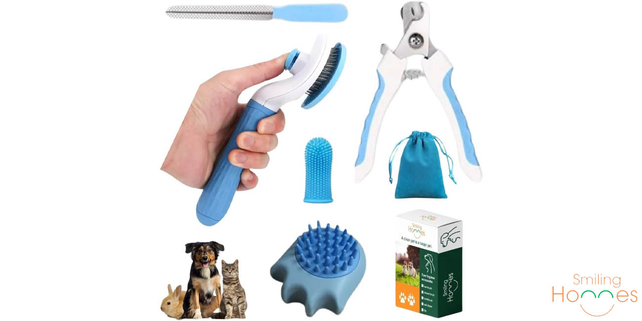 Mantén a tu mascota limpísima con este kit de accesorios de aseo para perros o gatos al mejor precio