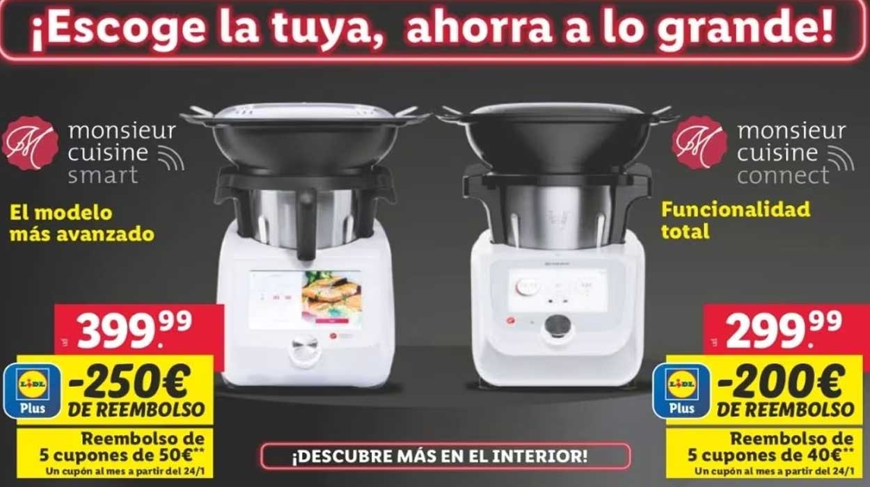 Monsieur Cuisine Connect o Smart con 250€ o 200€ de reembolso en cupones con App Lidlplus