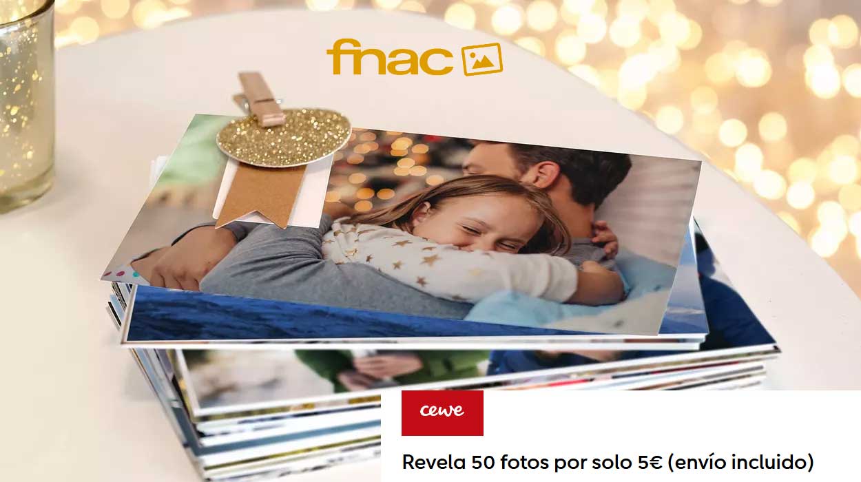 50 fotos x 5€ con este código promocional en Fnac ¡Y envío gratis!