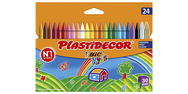 Chollo Caja de 24 ceras Plastidecor BIC Kids por sólo 3,14€ (42% de descuento)