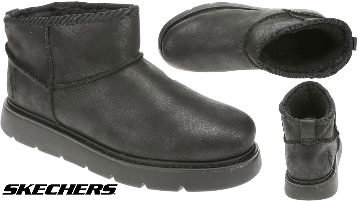 Pies cómodos y cálidos gracias a estos botines Skechers con forro de borreguito rebajados ¡No te los quitarás en todo el invierno!