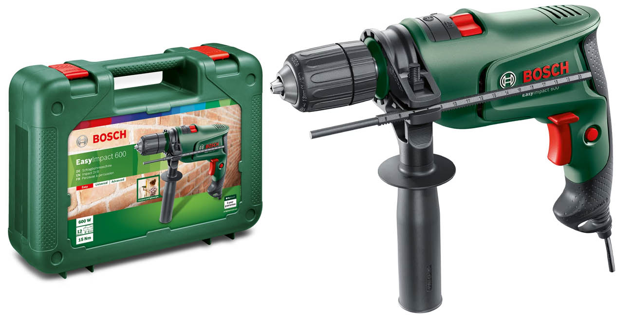 Chollo Taladro percutor Bosch Home and Garden EasyImpact 600 por sólo 36€ con envío gratis (40% de descuento)