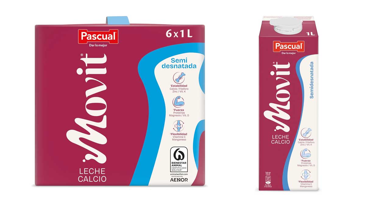 Chollo Pack x6 Leche Pascual Movit Calcio Semidesnatada por sólo 8,20€ (-21%) ¡1,36€ el brik!