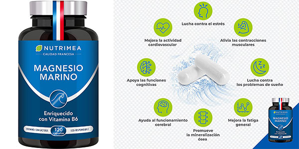 Chollo Magnesio Marino Nutrimea con Vitamina B6 de 120 cápsulas por sólo 11,83€ (-30%)