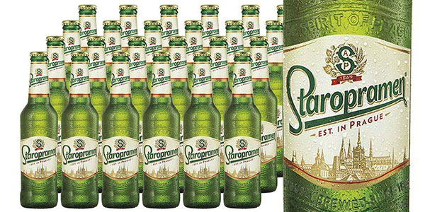 Chollo Pack de 24 botellas de cerveza Staropramen de 33 cl por sólo 19,99€ (-30%)