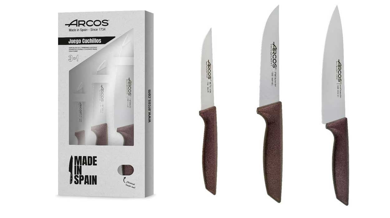 Chollo Juego de 3 cuchillos Arcos Niza por sólo 18,99€ (-40%)