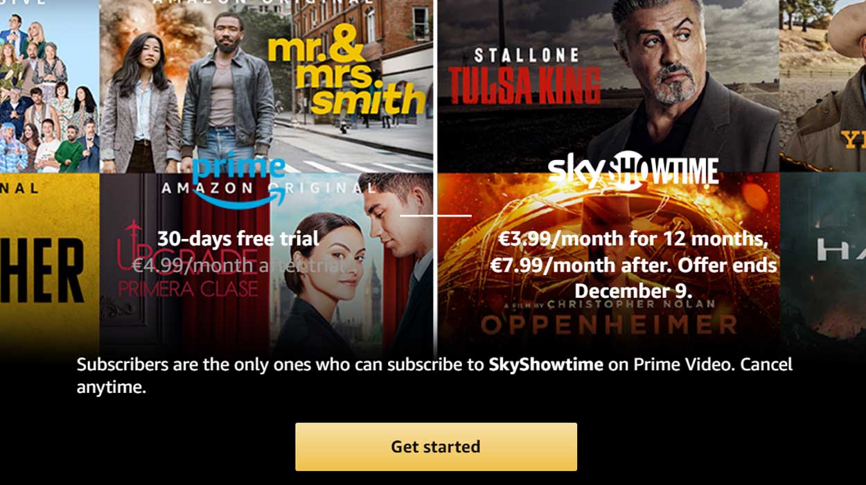 SkyShowtime por 3,99€/mes durante 12 meses en Amazon Prime