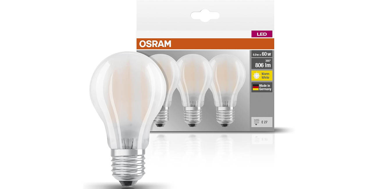 Chollo Pack 3x Bombilla LED Osram 819351 E27 de 7W por sólo 4,99€ (-63%)