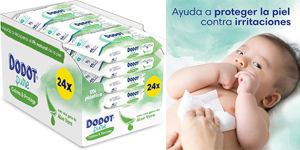 Chollo Pack de 1.104 Toallitas Dodot Pure Calma & Protege para bebé por sólo 38,49€ con envío gratis (-45%)