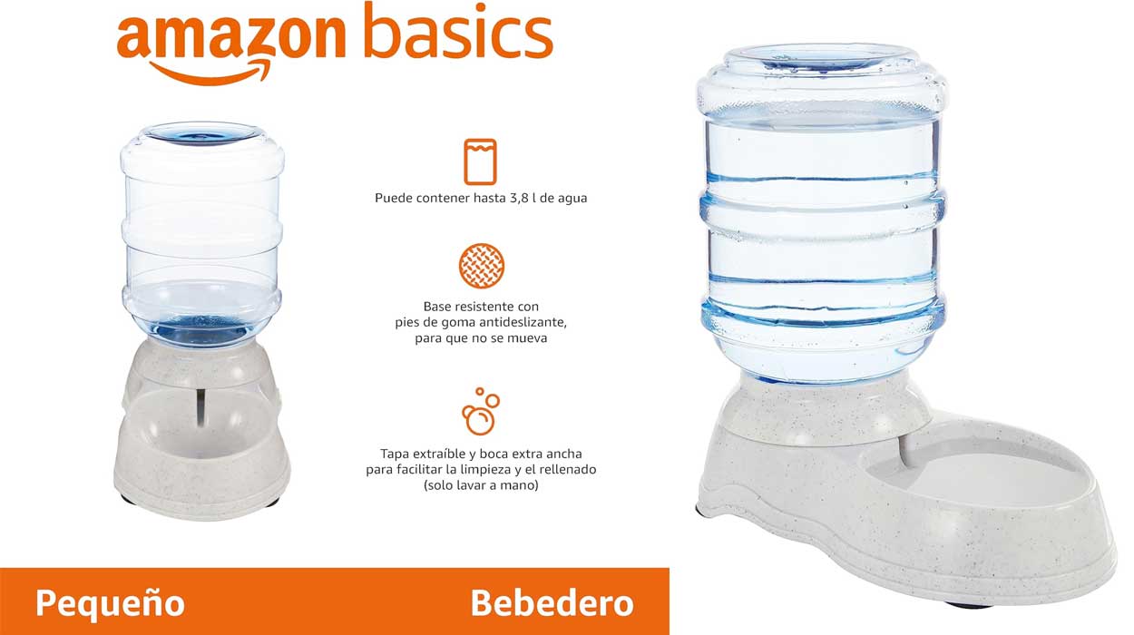 Agua fresca y limpia para tus mascotas con este bebedero Amazon Basics a precio de carcajada