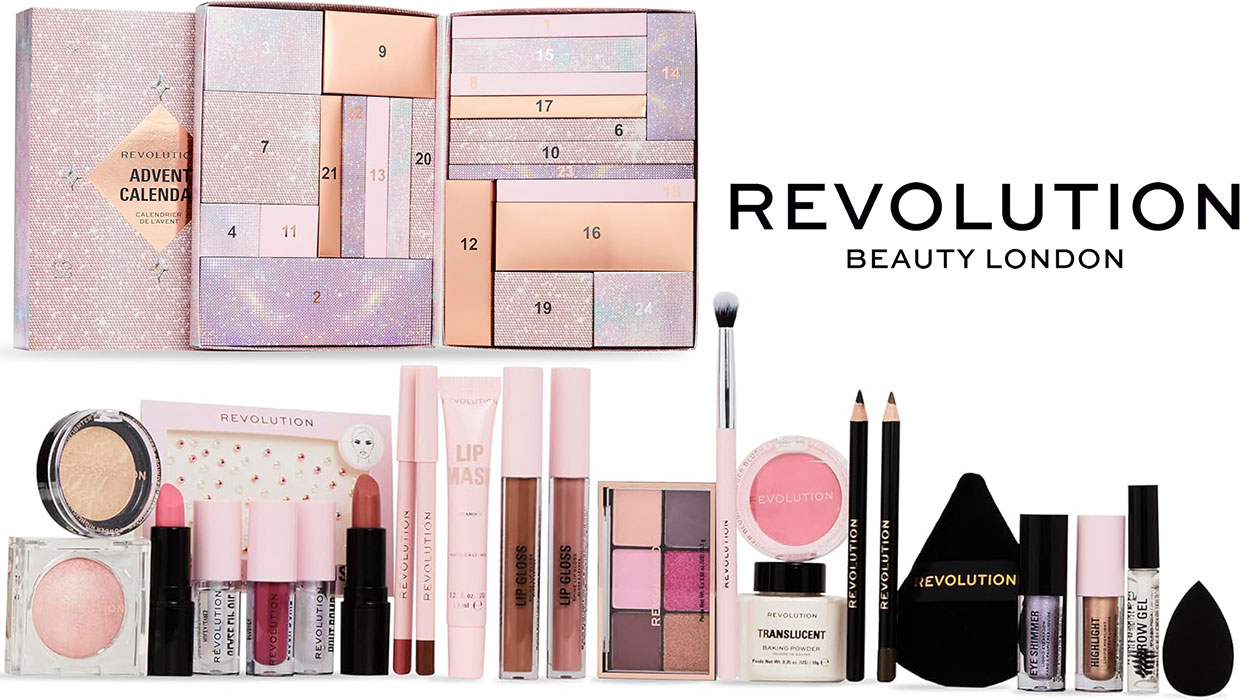 Chollo Calendario de Adviento Revolution Beauty London con 24 productos de belleza por sólo 35,47€ con envío gratis (-35%)