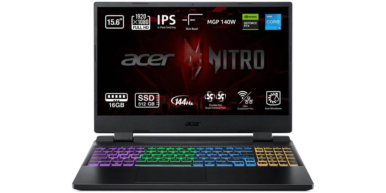 Chollo Portátil gaming Acer Nitro 5 AN515-58 de 15.6″ Full HD (i5-12450H, 16 GB, 512GB SSD, RTX 4060) por sólo 799€ (-27%)