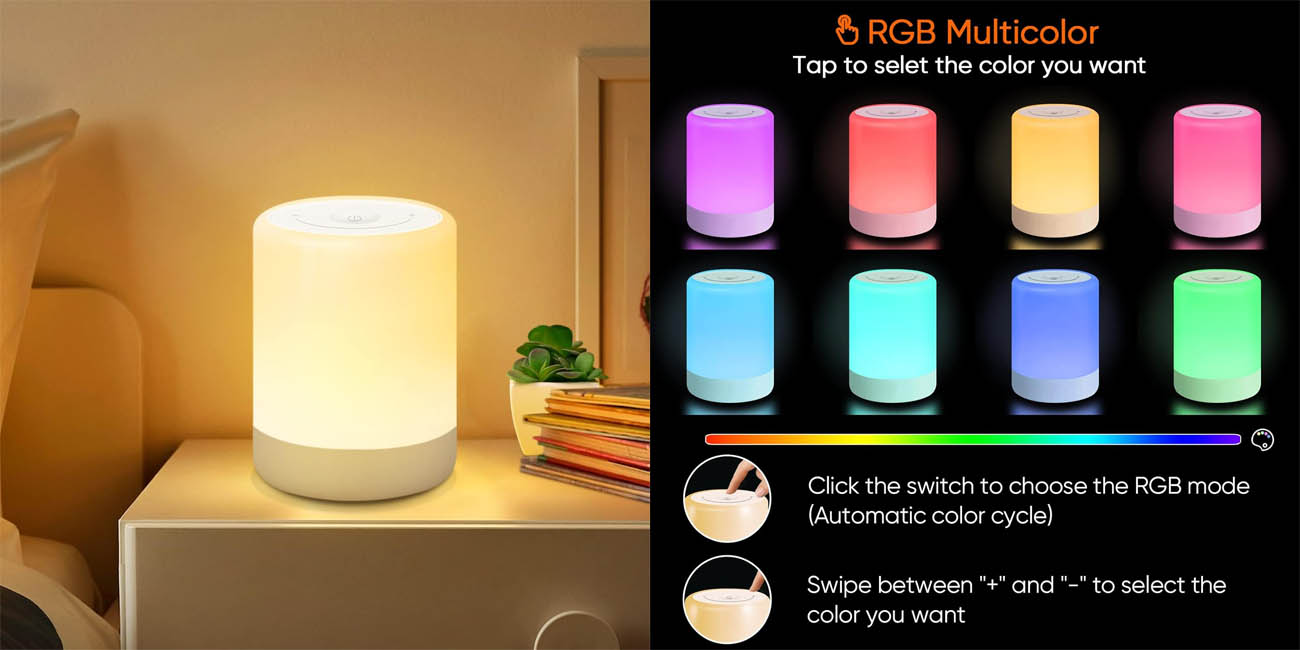 Chollo Lámpara LED nocturna SOLIDEE RGB regulable y con batería recargable por sólo 16,99€ (-41%)