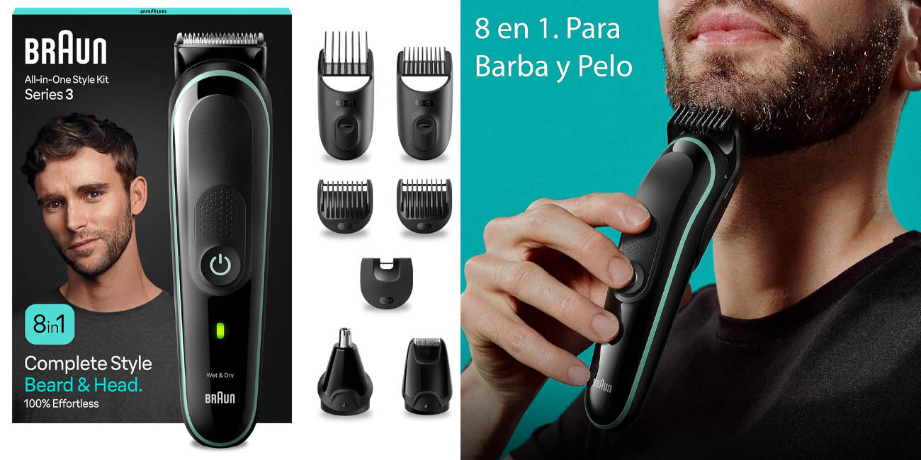 Chollo Recortadora de barba Braun Series 3 MGK3441 8 en 1 por sólo 34,99€ con envío gratis (-26%)