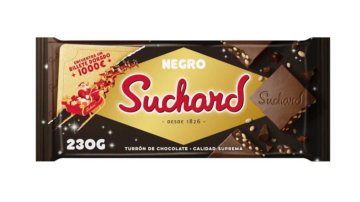 Chollo Tableta de turrón de chocolate negro Suchard por sólo 3,21€ (-20%)