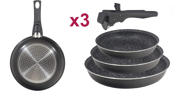 Chollo Set x3 Sartenes Bergner Black Click & Cook Q3170 por sólo 43,70€ con envío gratis (13% de descuento)