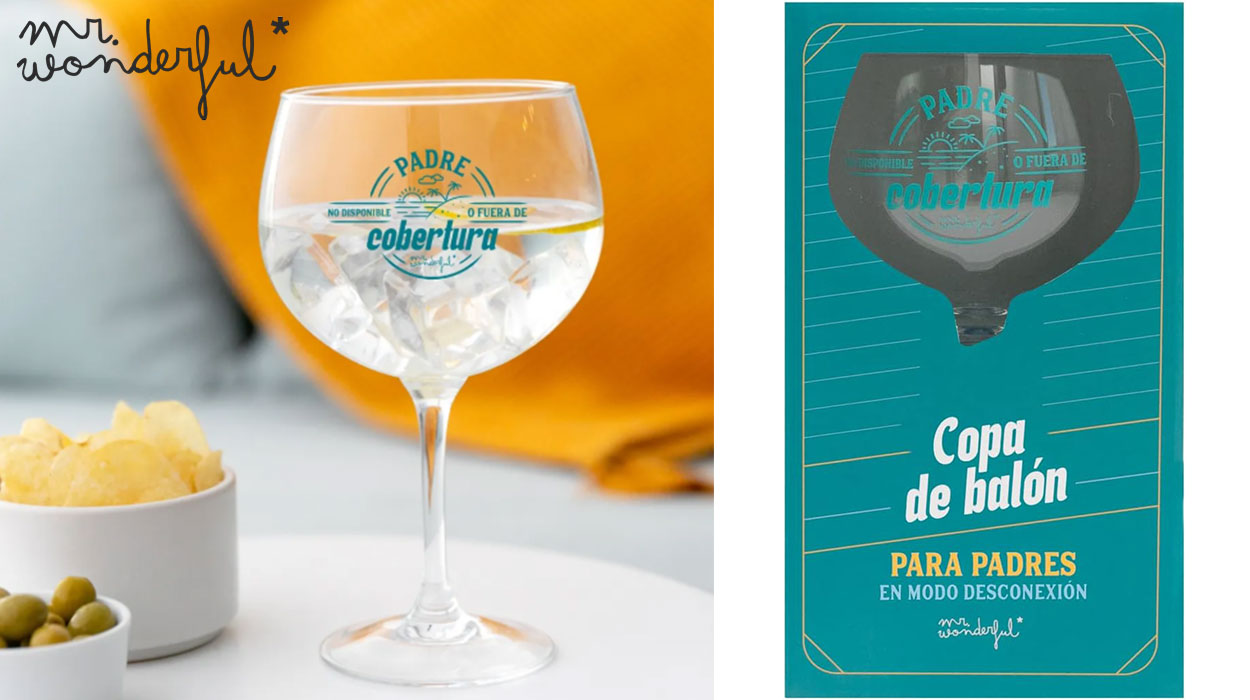 Chollo Copa de balón Mr. Wonderful “Padre no disponible” por sólo 8,36€ (-30%)