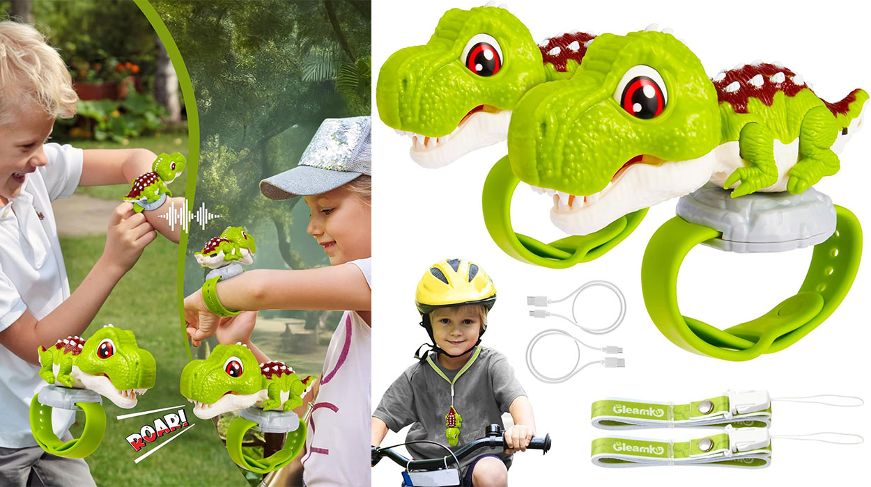 Tu peque va a alucinar con estos walkie-talkies infantiles con forma de dinosaurio y correa para la muñeca