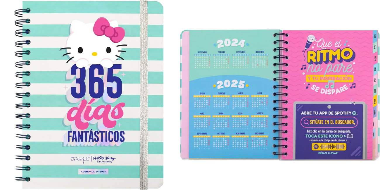 Esta agenda Mr. Wonderful de Hello Kitty incluye todo lo que necesitas para el curso 2024-2025, y tiene un 50% de descuento en Amazon