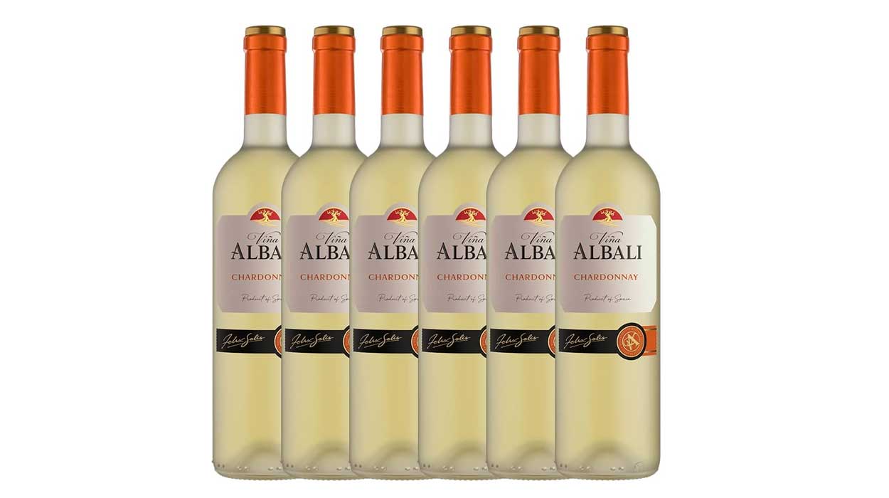 Chollo Pack de 6 botellas de Vino Viña Albali Joven Blanco Chardonnay por sólo 17,08€ (-27%) ¡2,84€ cada una!