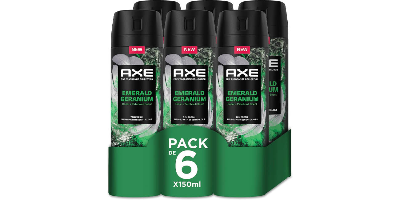 Chollo Pack 6x desodorante Axe Emerald Geranium de 150 ml por sólo 16,47€ (-49%)