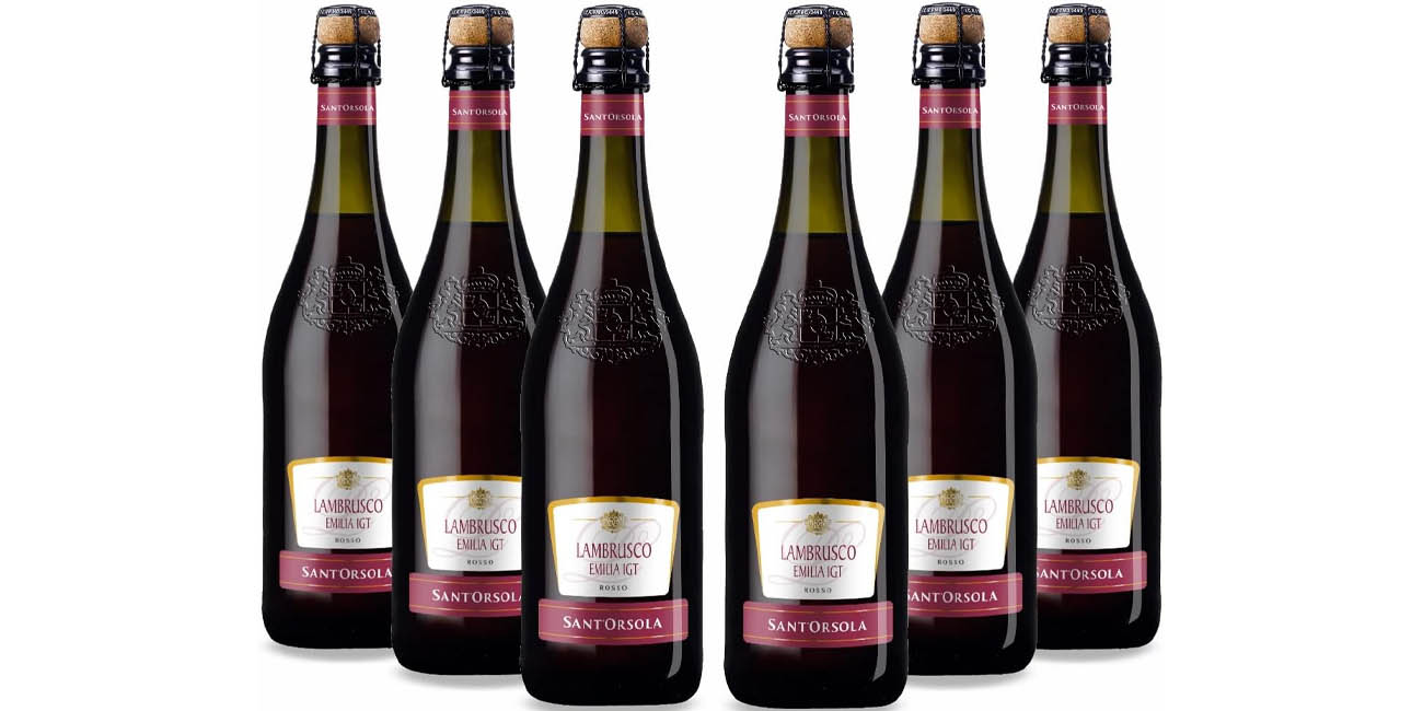 Chollo Pack 6x Lambrusco Emilia Sant’Orsola de 75 cl por sólo 15,58€ (-32%) ¡2,60€ cada botella!