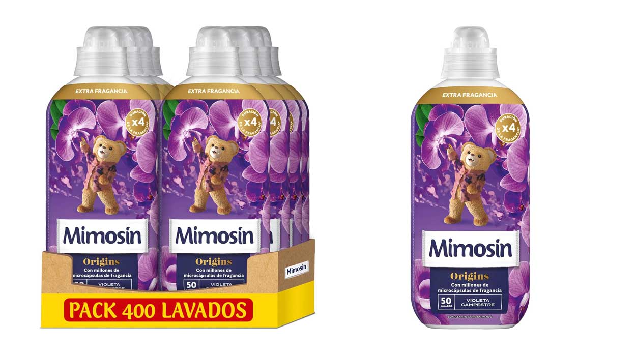 Chollo Pack x8 Suavizante Mimosín Origins Violeta Campestre de 50 lavados por sólo 19,99€ ¡2,49€ cada uno!