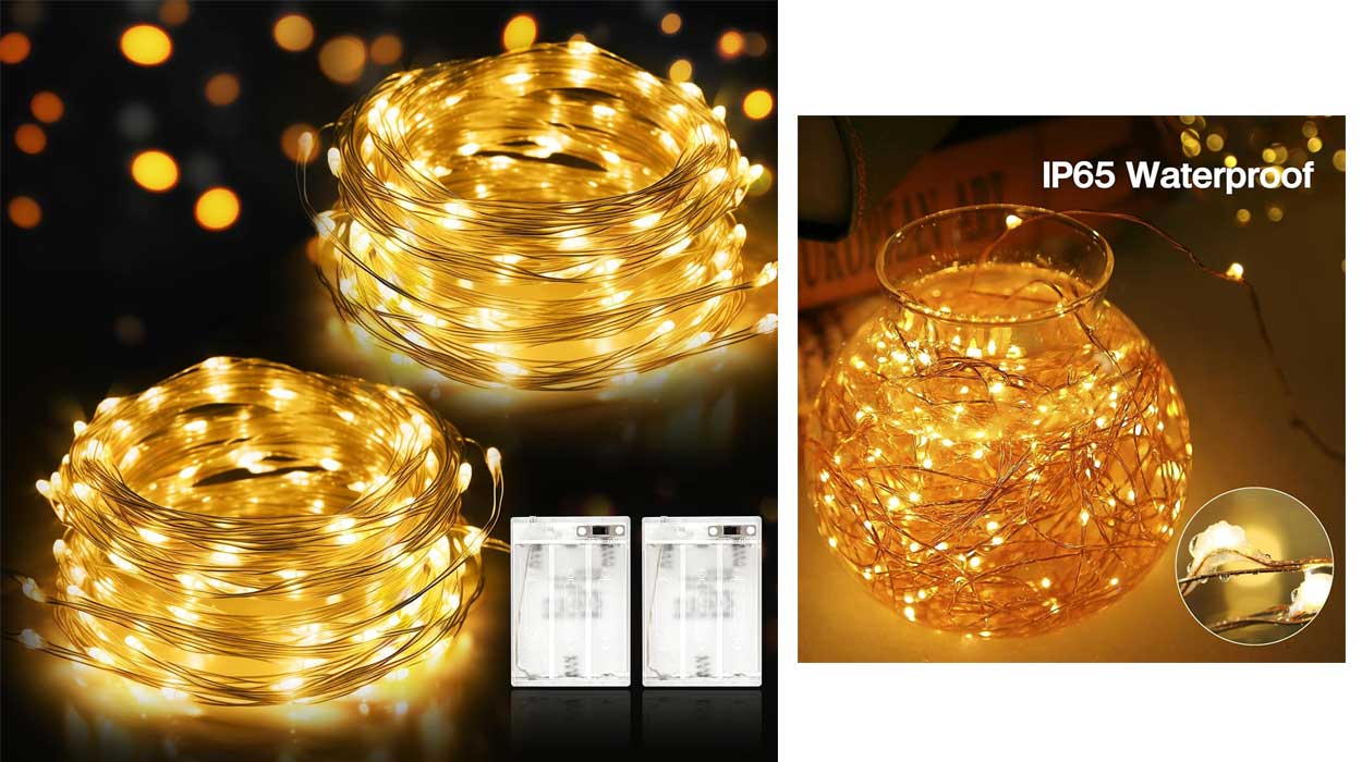 Chollo Set de 2 Guirnaldas de luces LED de 2 metros para interior o exterior por solo 10,39€ (-35%)