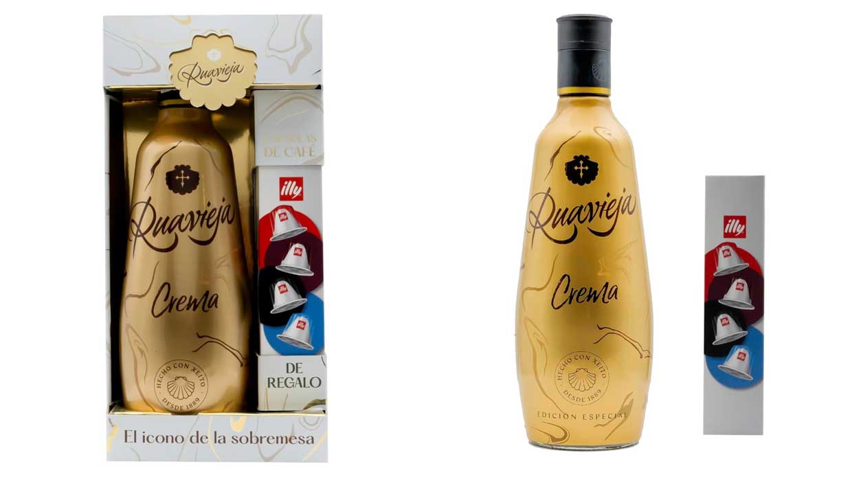 Chollo Crema de Orujo Ruavieja Edición Oro con 4 cápsulas de café Illy por sólo 10,49€ (-20%)