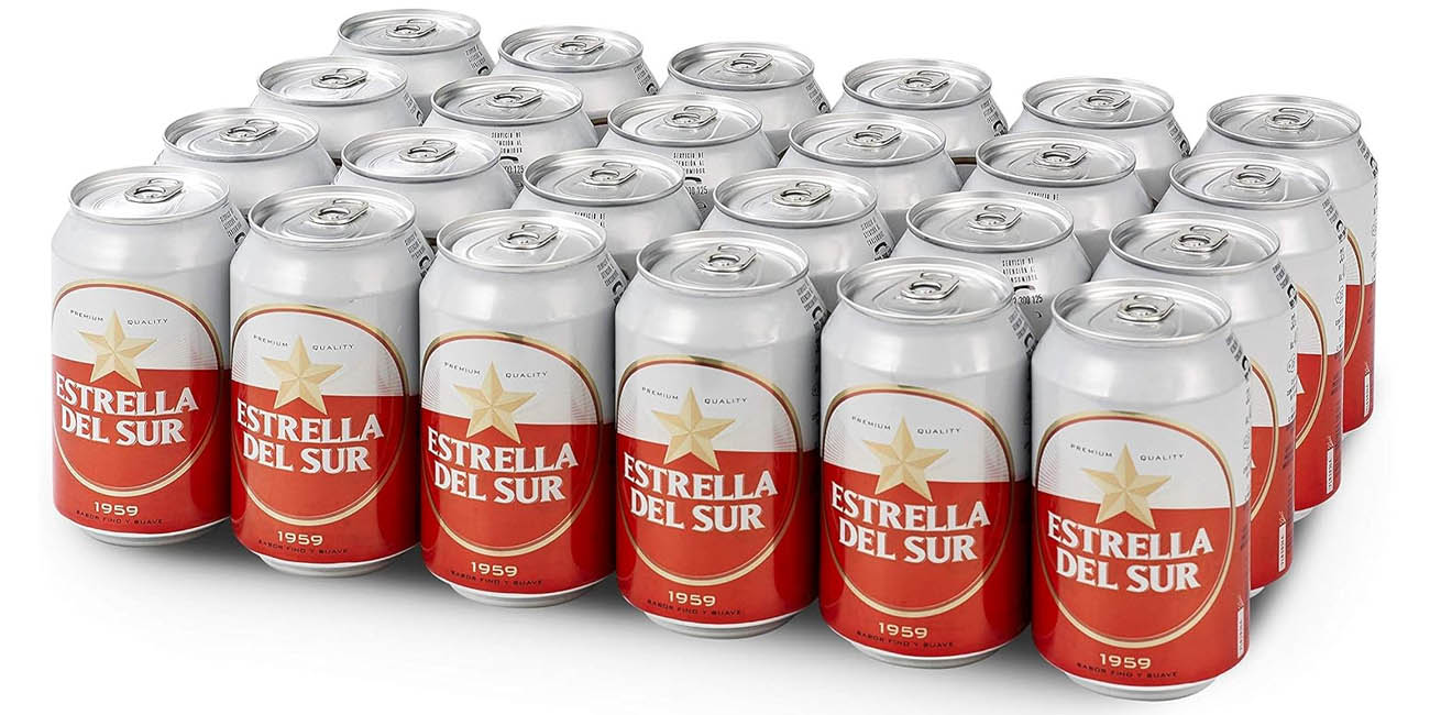 Chollo Pack 24 latas de cerveza Estrella del Sur de 33 cl por sólo 10,56€ (-24%)