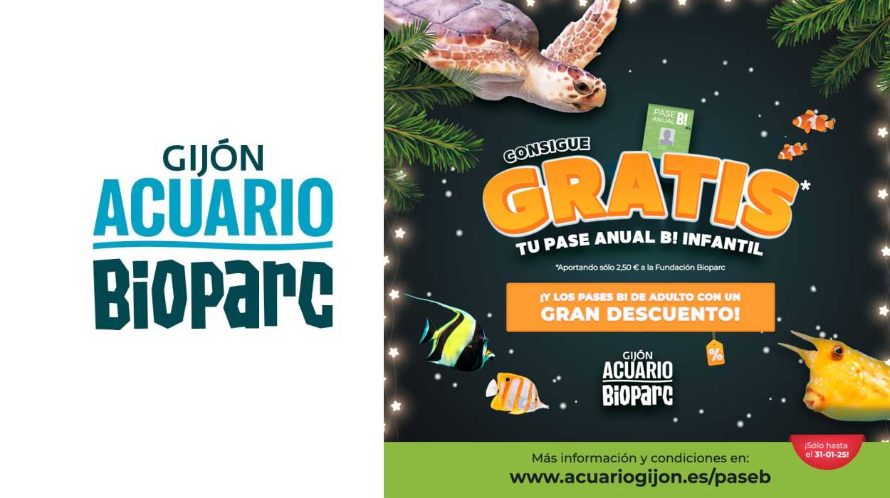 Pase Anual Acuario (Bioparc) Gijón GRATIS