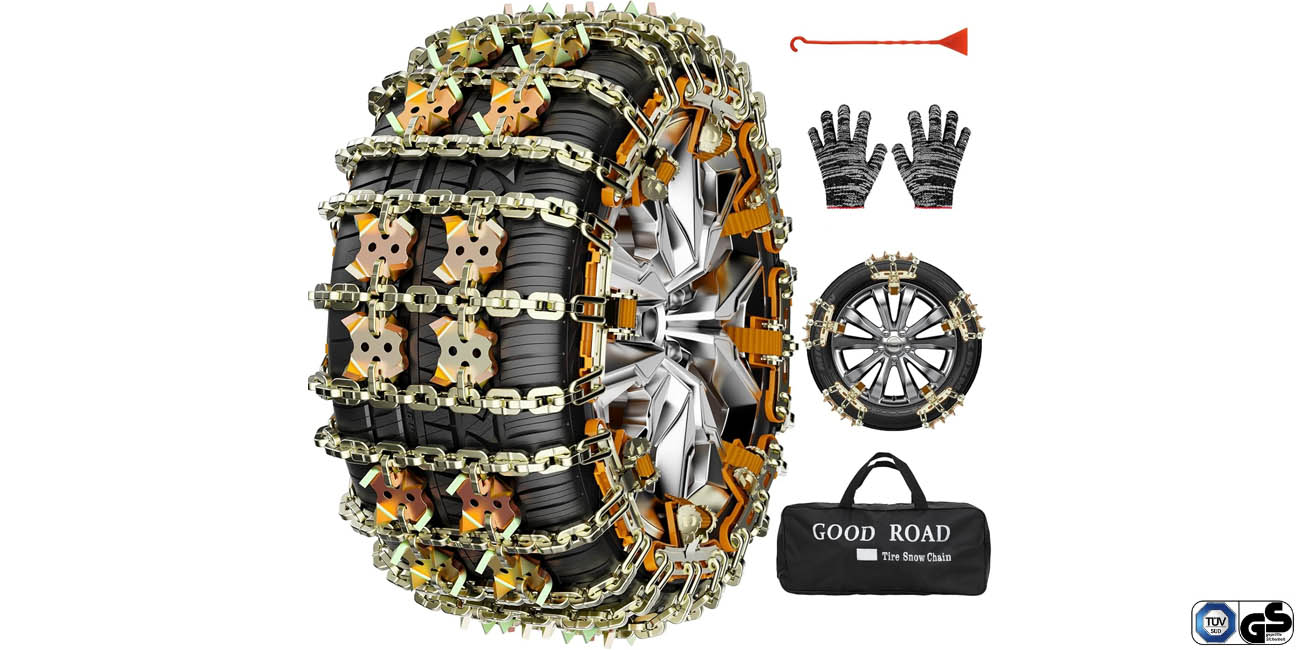 Chollo Set de cadenas de nieve universales YeXhot para coche por sólo 47,99€ con envío gratis (-40%)