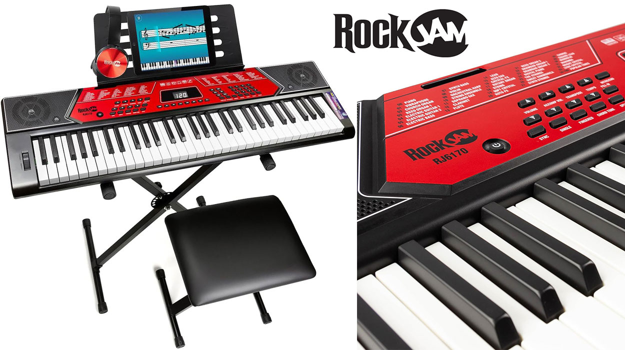 Chollo Kit de piano Rockjam con teclado digital de 61 teclas por sólo 110,49€ con envío gratis (-29%)