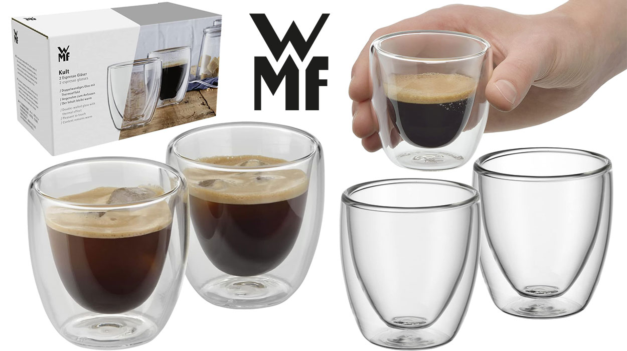 Chollo Juego de 2 tazas de cristal WMF Kult para café espresso por sólo 10,99€ (-16%)