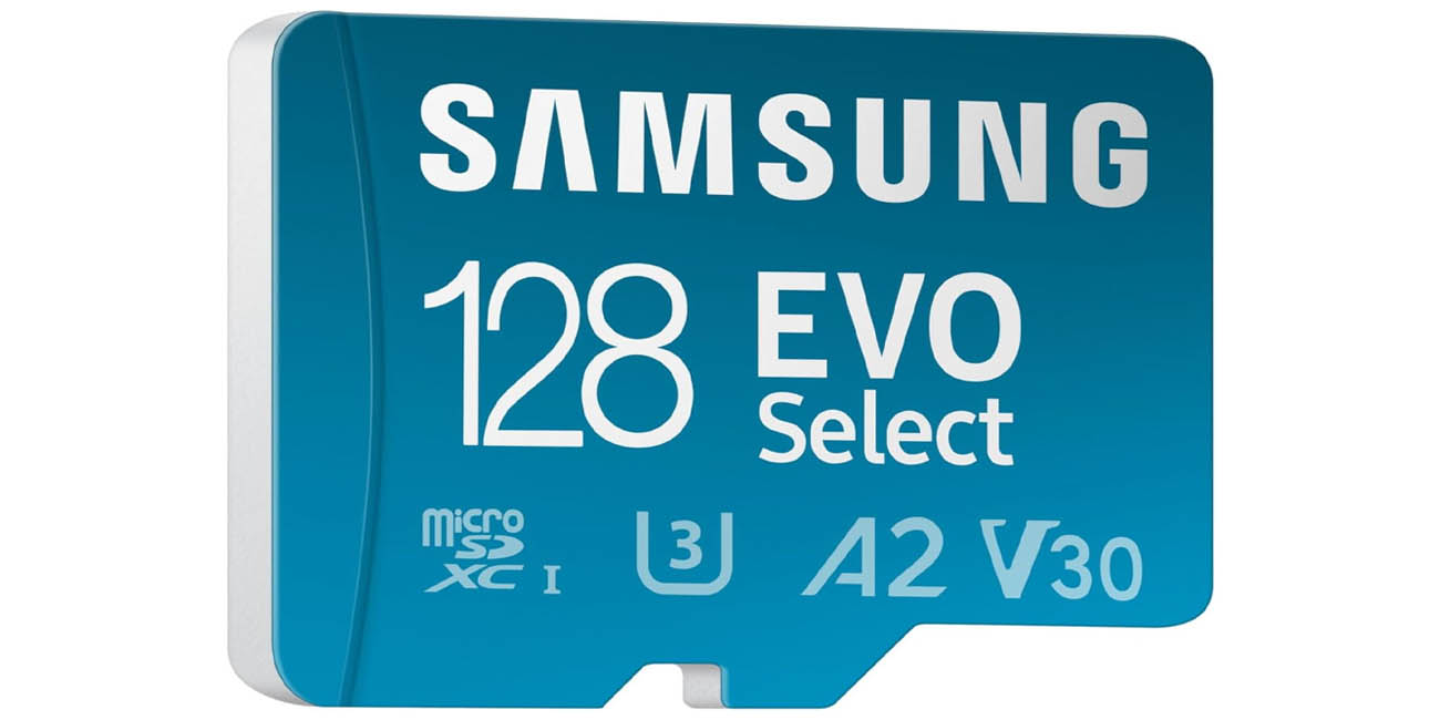 Chollazo Tarjeta de memoria Samsung EVO Select de 128 GB microSD A2 por sólo 12,99€ (-28%)