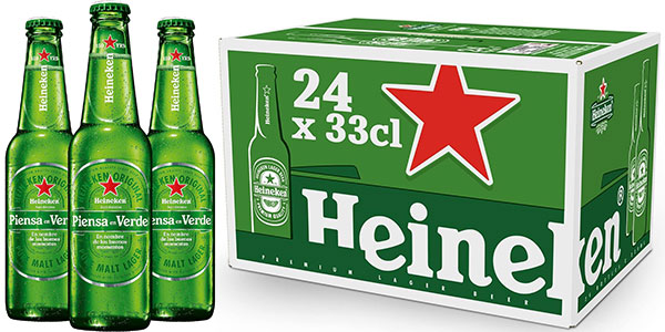 Chollo Caja de 24 botellines de cerveza Heineken de 33 cl por sólo 25,49€ (-25%)