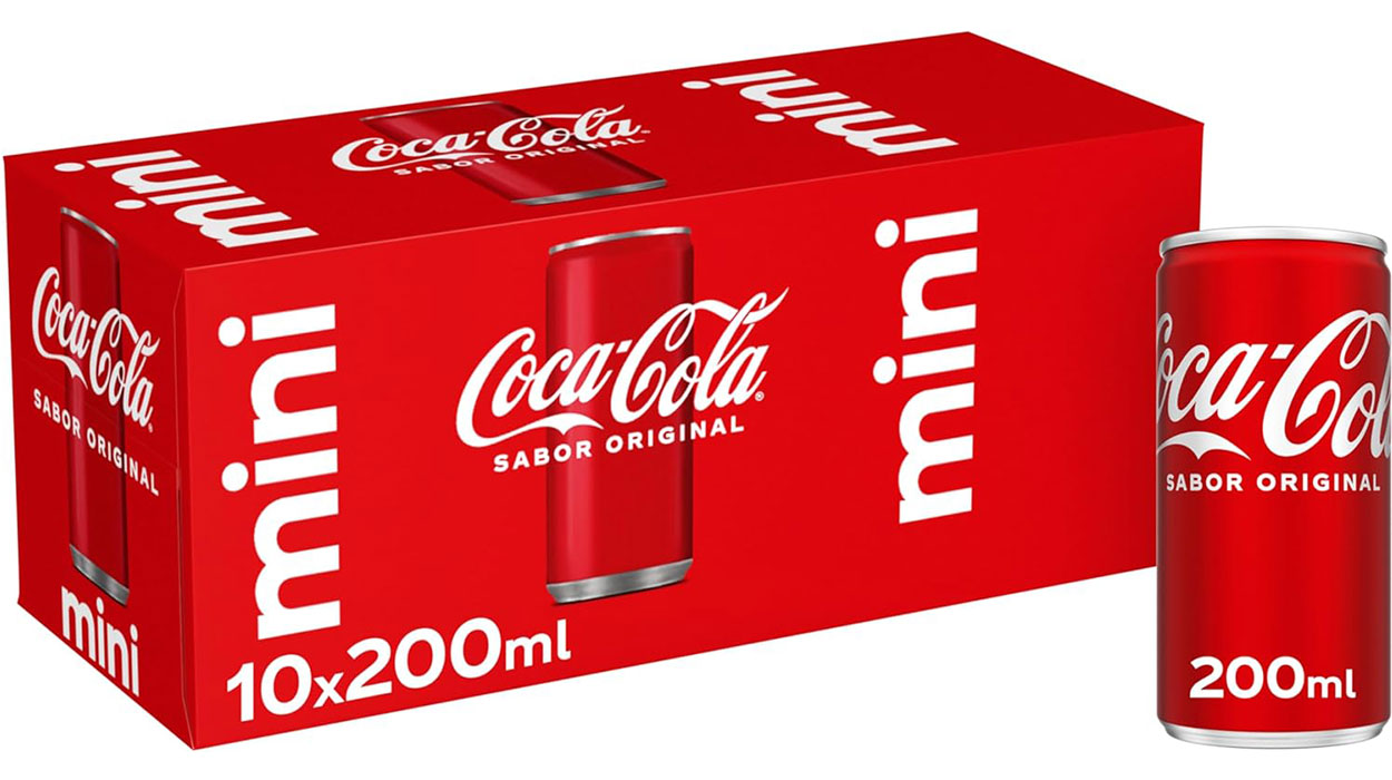 Chollo Pack de 10 mini latas de Coca-Cola de 200 ml por sólo 4,49€ (-32%)