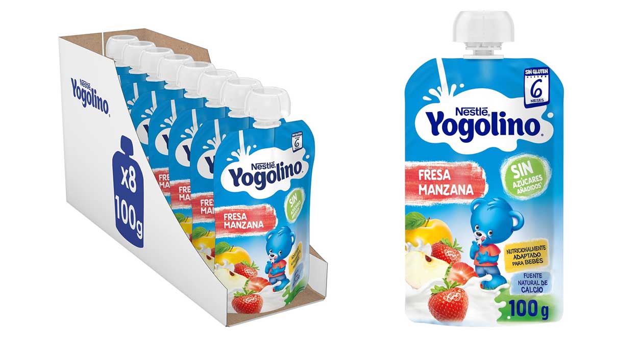 Chollo Pack de 8 bolsitas Nestlé Yogolino Fresa Manzana por sólo 5,88€ ¡0,73€ cada una!